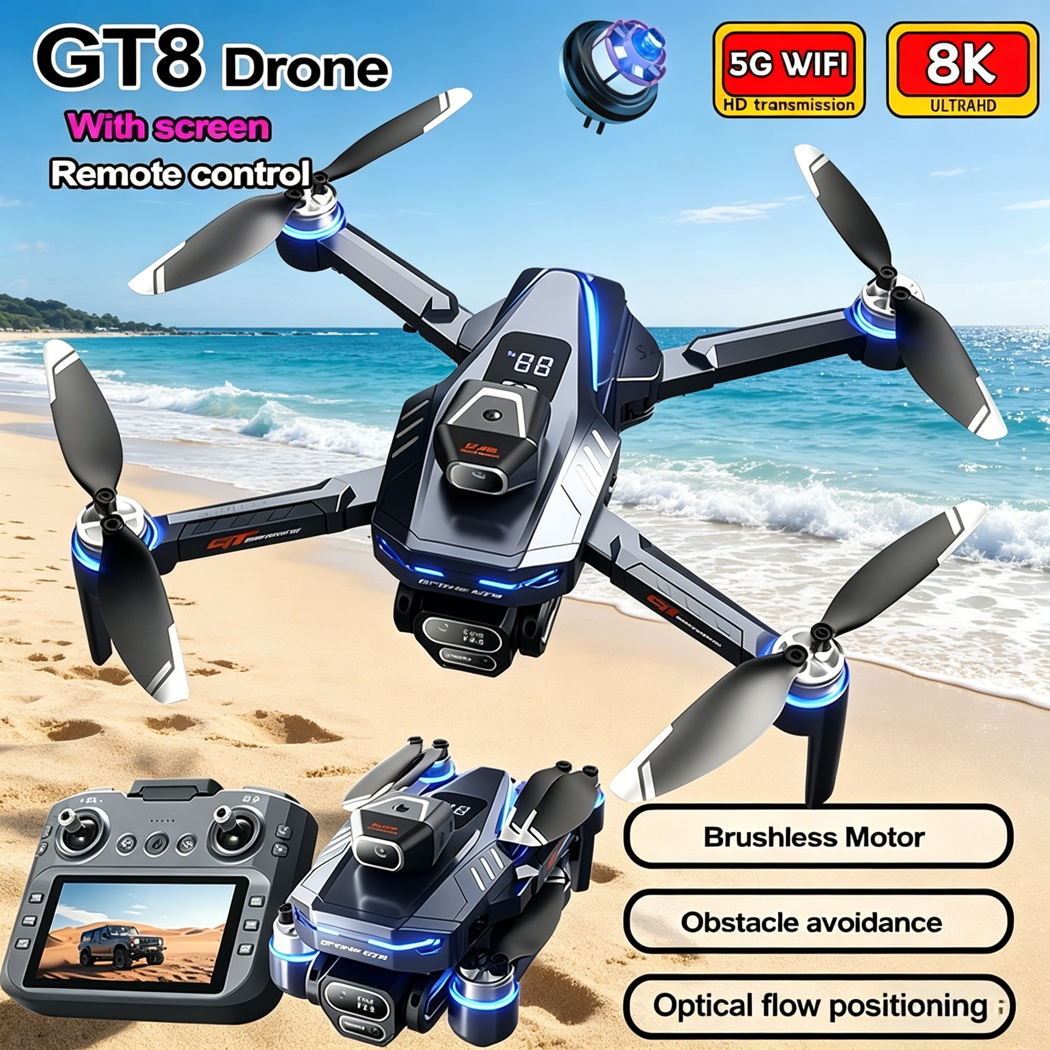 New Drone GT8 8K Professional  - Drone Kit Professional incelemesi ve fiyatı